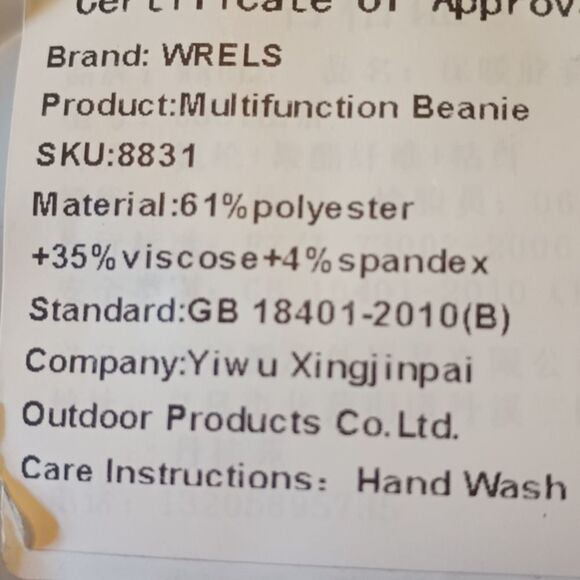 Gray red reversible beanie scarf hat multipurpose - Picture 6 of 6